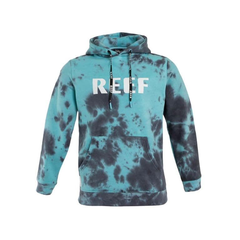 Poleron Kids Hoodie Tie Dye Aqua Black Azul 10 ANOS