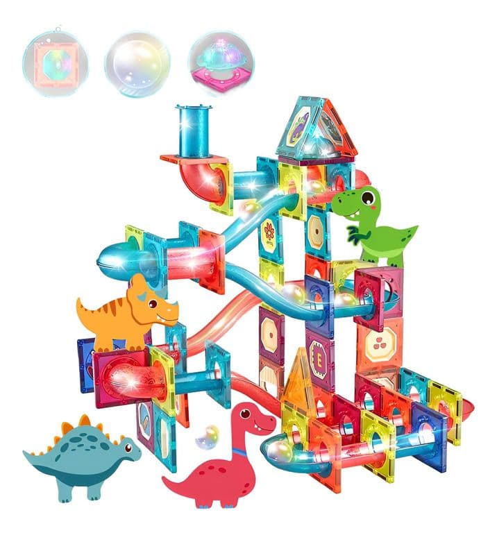 Juego De Bloques Magneticos 125 Piezas Pista Con Pelotas 125