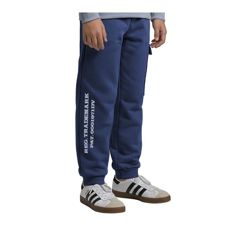 Pantalon Buzo Franela Nino Azul 4