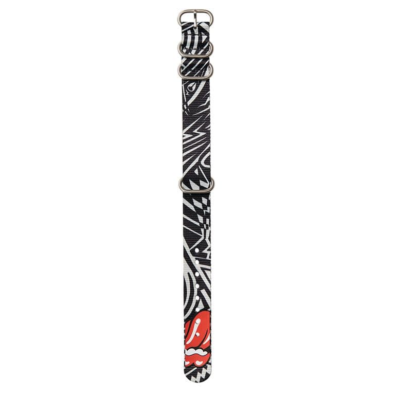 Correa Rolling Stones 20mm Natural Band Black Grey Blanco TALLA UNICA
