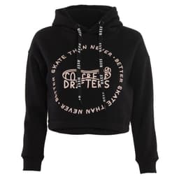 Poleron Kids Crop Top Print Black Negro 12