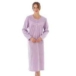 COD 717 CAMISA DORMIR POLAR BORDADOS Lila M