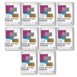10 Unidades Papel Glitter Celeste - 200 Hojas Candy Bar