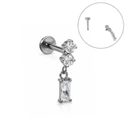 Piercing Ivis labret colgante zirconia 16G Titanio F136 plateados Plateado TALLA UNICA