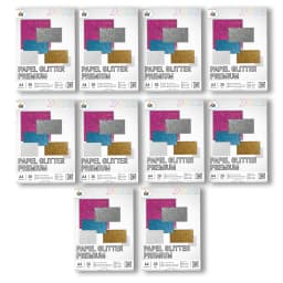 Combo 10 Papel Plata Glitter - 200 Hojas Efecto Galaxia Pro