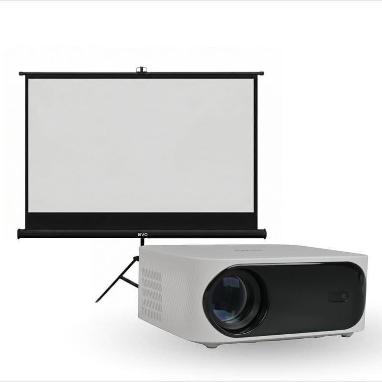 Proyector Portatil Orion 12000lm + Telon 80" Negro