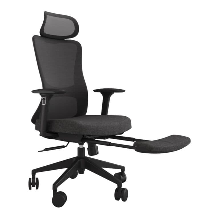 Silla de escritorio ergonomica modelo Yoto con apoya pies Negro