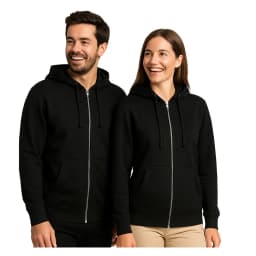 Poleron Canguro Cierre Metalico Vulpes Unisex Negro L