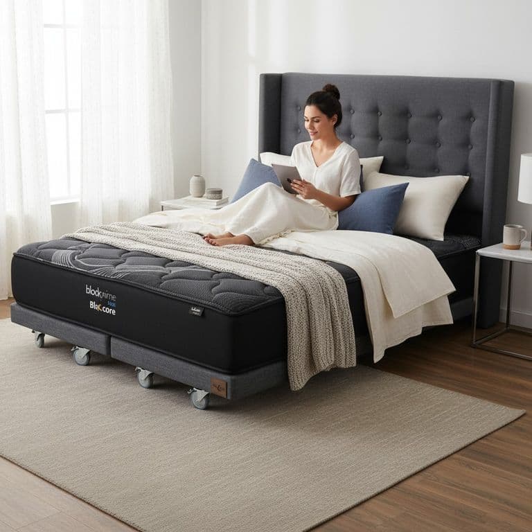Cama 2 Plaza Box 8cm - L200cm + Colchon Black Prime - Modelo Uno +Respaldo/ Con Rueda Deluxe(Gris)