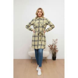 Camisa Lenadora Mujer Bluson Manga Larga Gruesa Botones A1653 Beige L
