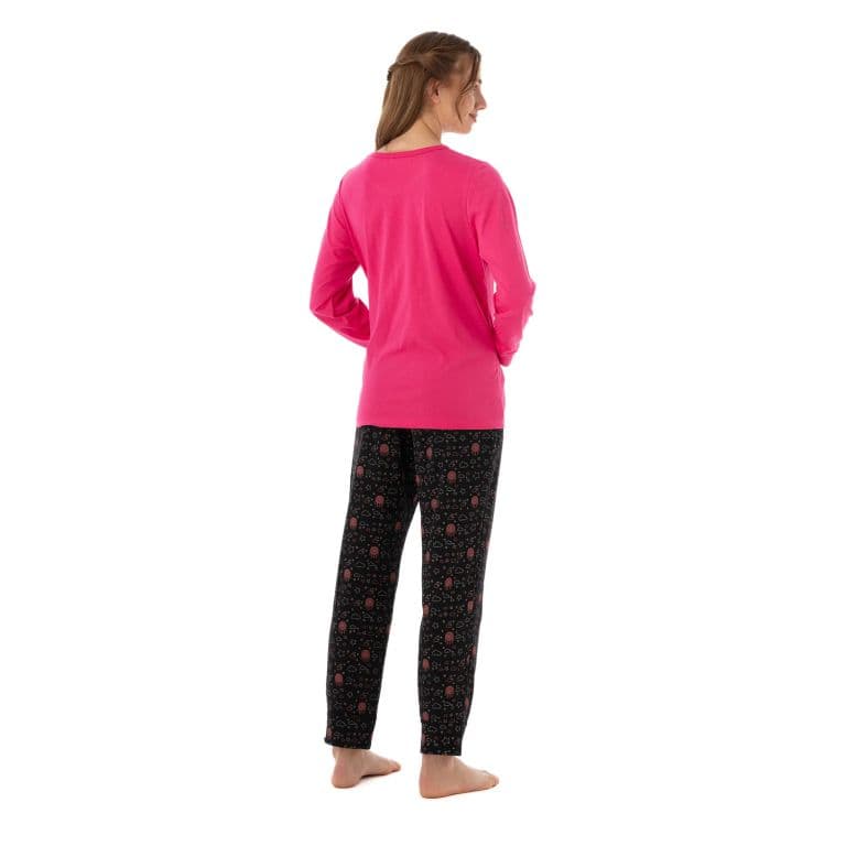 COD 1783 PIJAMA ALGODON , PANTALON ESTAMPADO Fucsia M