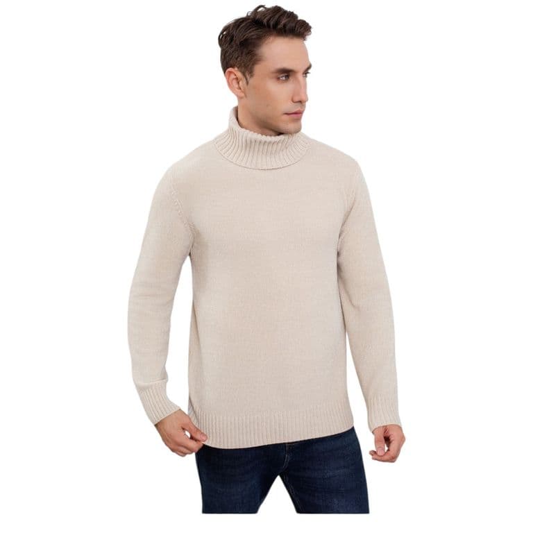 Sweater Tejido Chenille Hombre Beatle Blanco L
