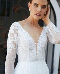 Vestido Largo de Novia Clair Ajustable Gasa Ivory Blanco L