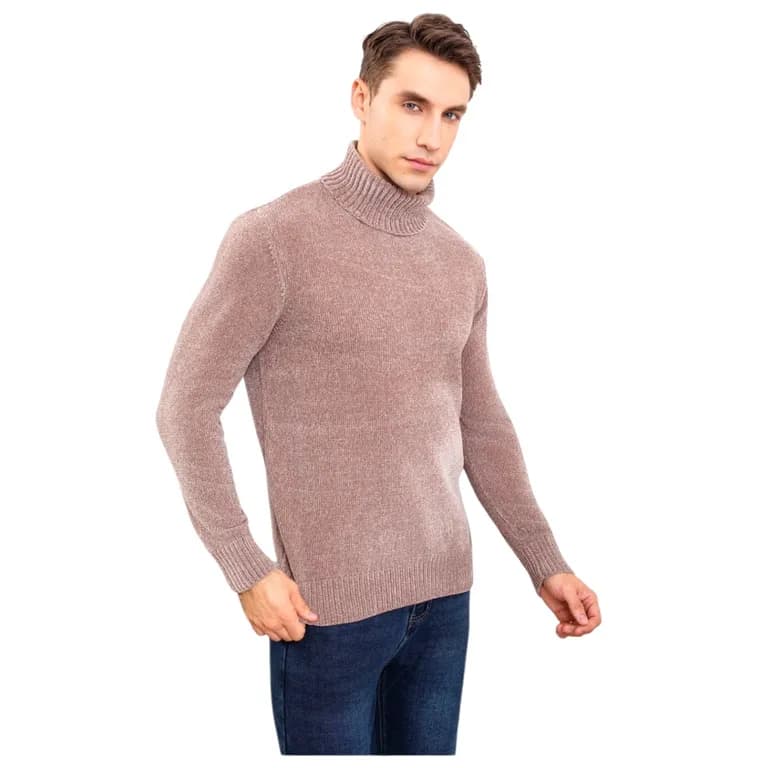 Sweater Tejido Chenille Hombre Beatle Cafe Claro S