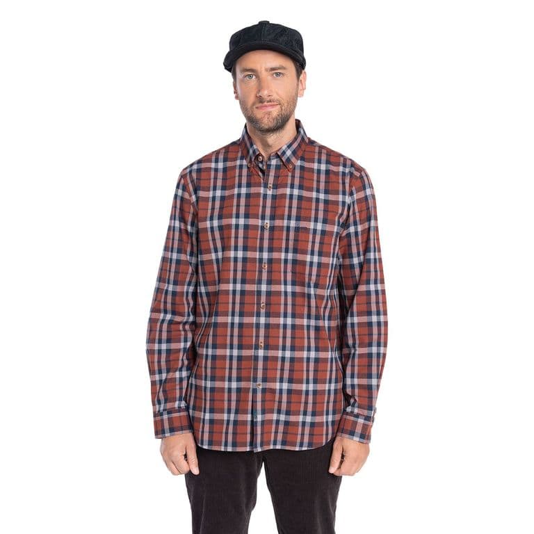 Camisa Franela Escosesa Long Island Terracota M