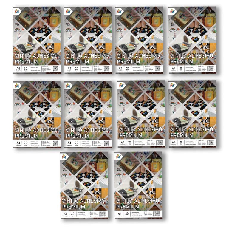 10x Papel Sticker Rainbow A4 - 200 Hojas 80um Calidad Top