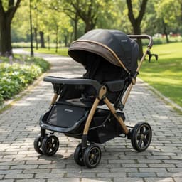 Coche Cuna Paseo Comfy Negro Gold Negro