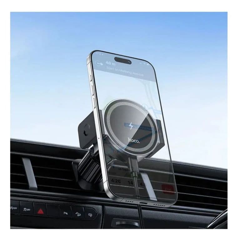 Soporte De Auto Carga Inalambrica 15w Compatible Magsafe Negro