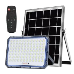 Foco Reflector Solar LED 2000W Exterior + Panel Solar + Control Remoto IP67