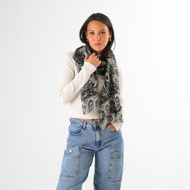 Panuelo Estampado Iman Negro Negro TALLA UNICA