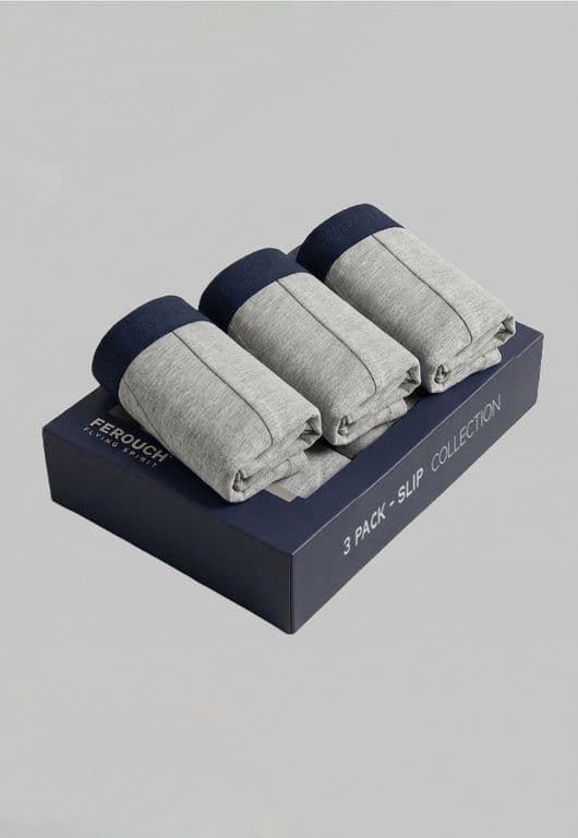 Tripack Slip Gris Dk Grey Melange Gris S