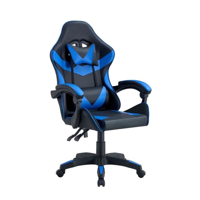 Silla Gamer Tokio Ergonomica Negro y Azul Reclinable Azul claro