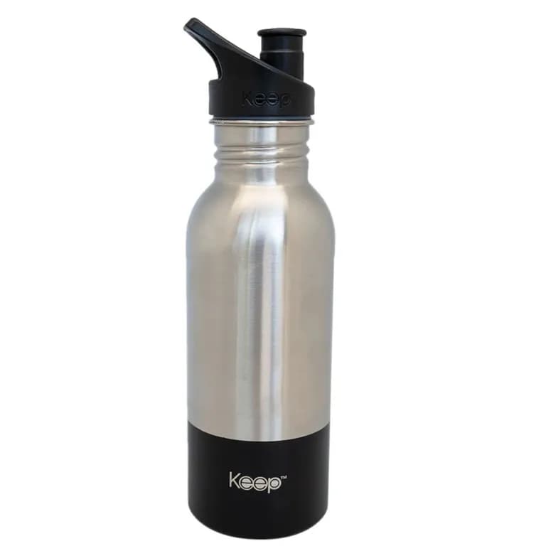 Botella Metalica 600ml Acero Inoxidable Negro - PS