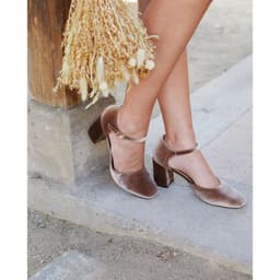 Zapato De Fiesta Terciopelo Granada Taupe Cafe 39