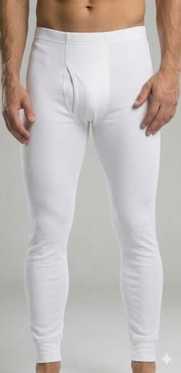 Calzoncillo Largo Para Hombre De Algodon Con Marrueco Blanco L