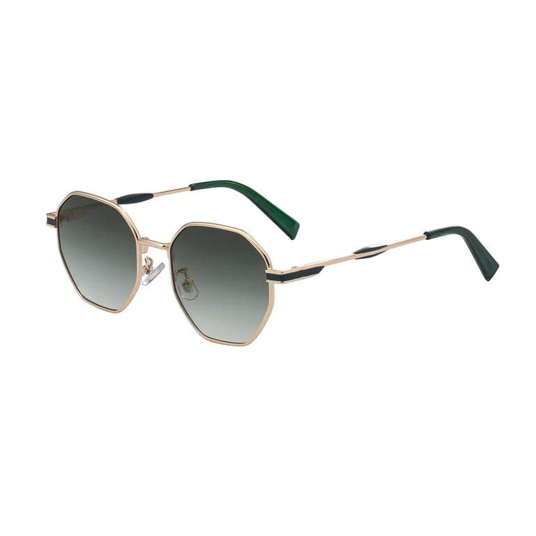 Lentes de Sol Hexagonales Unisex Fanel UV400 Marco Metalico Dorado y Lente Verde Degradado Verde TALLA UNICA