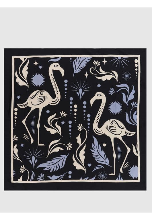 Panuelo Cuadrado Flamencos Woman Negro TALLA UNICA