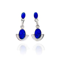 Aros Lapislazuli Ovalado Colgante Plata Fina 950 Plateado TALLA UNICA