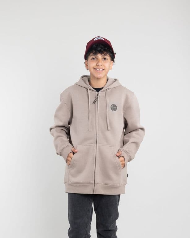 Poleron con cierre y gorro Invierno Beige nino Beige 12