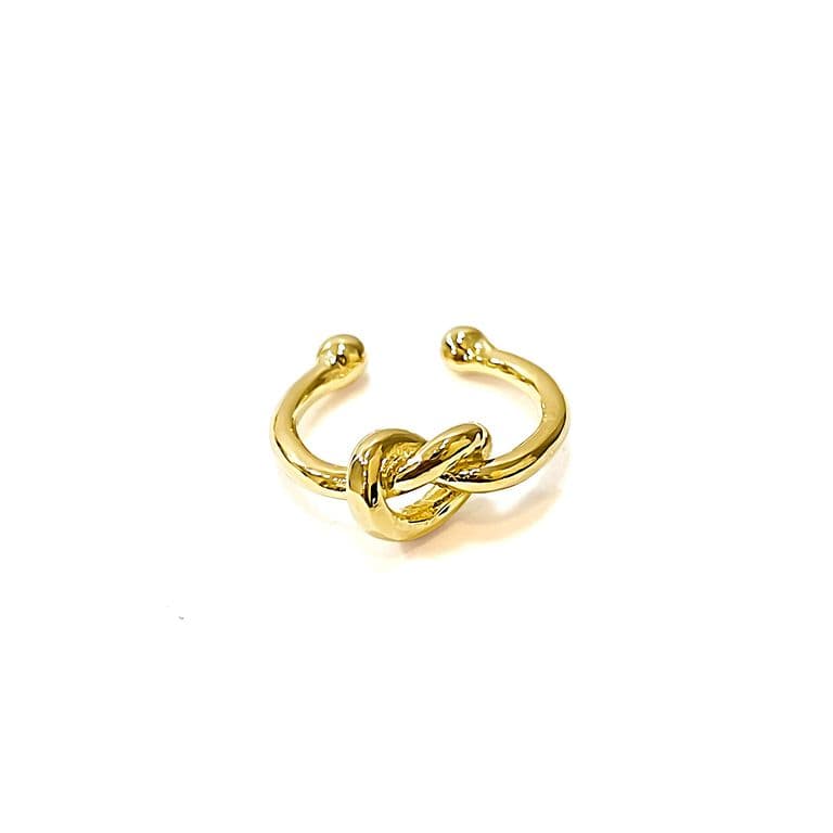 Aro Ear Cuff Nudo Enchapado Oro 18K Dorado TALLA UNICA