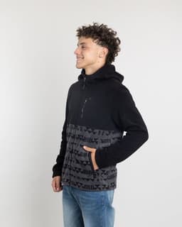 Poleron Juvenil Polar micropolar estampado con gorro Negro 14