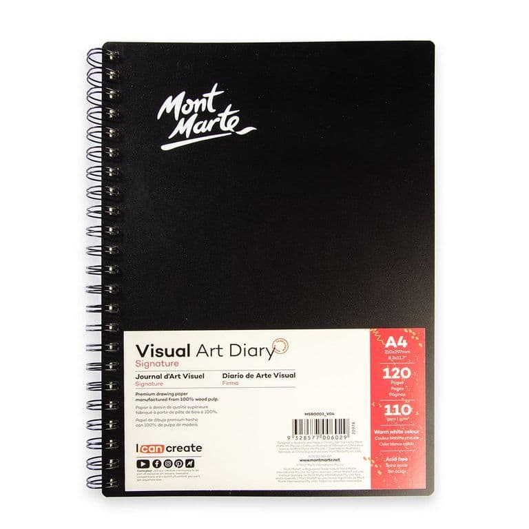 Cuaderno de Dibujo A4 60 Hojas 110gsm Tapa Negra