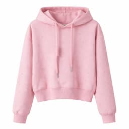 Chaleco Polerones Crop Juvenil Con Capucha Disenos Brillantes Rosa 16