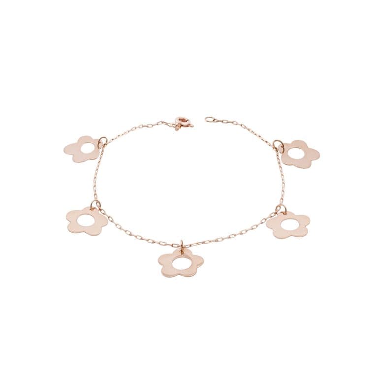 Pulsera en Oro Miel 18kt Margarita Rosa 20