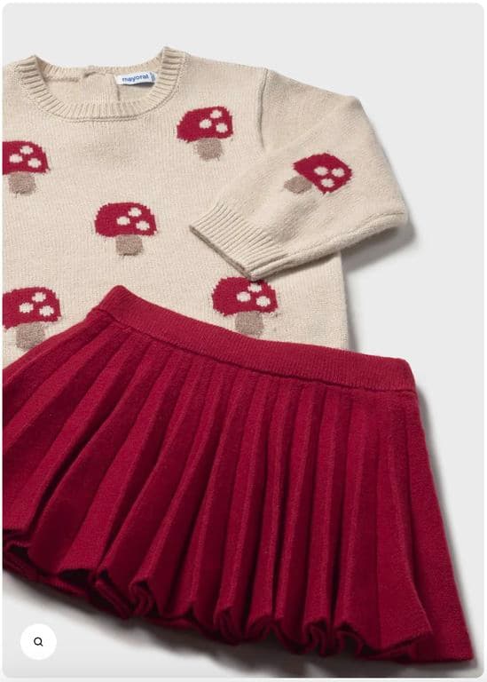 Conjunto Falda y jersey de punto. Rojo 2 ANOS