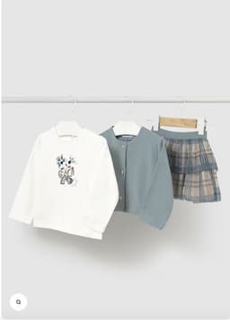 Conjunto 3 piezas, falda, rebeca y camiseta. Azul 2 ANOS