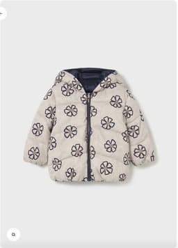 Chaqueta acolchada reversible flores Azul Marino 3 ANOS
