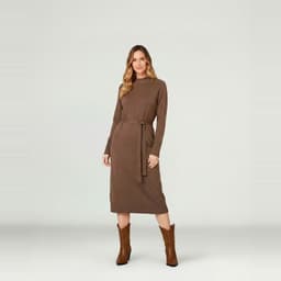 Vestido Mujer Pilar Largo Chocolate Cafe S