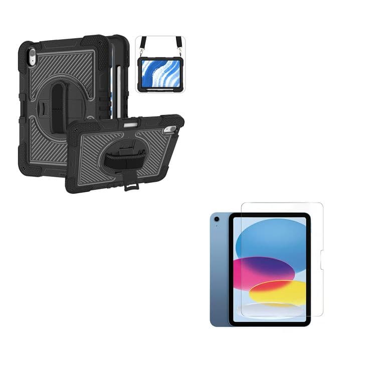 Funda Armadura 360 lamina Vidrio Compatible Con iPad Air 11 M3 Negro