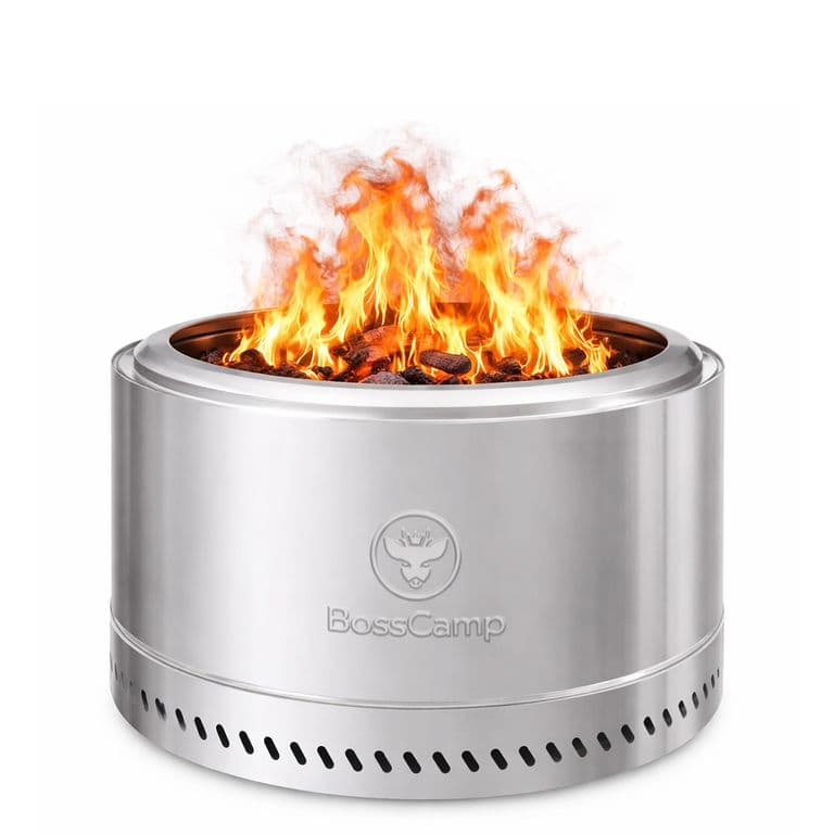 Brasero Fogon FireBoss Inferno XL Terraza Exterior Sin Humo 68 Cm BossCamp Silver