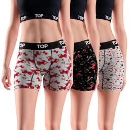 Boxer Medio MUJER Algodon Pack 3 Hello Kitty C10 Multicolor L