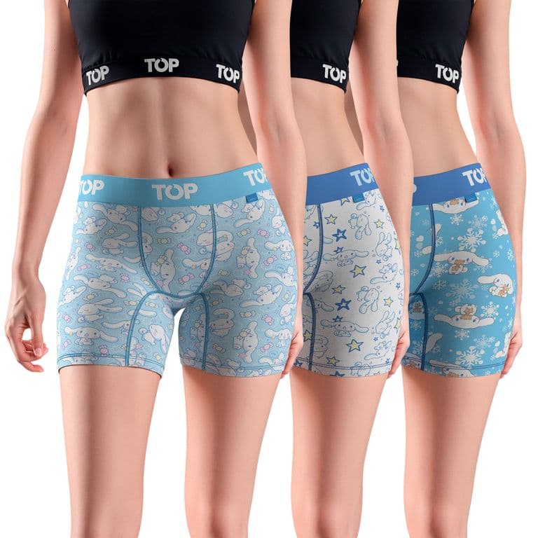 Boxer Medio MUJER Algodon Pack 3 Cinnamoroll C11 Multicolor M