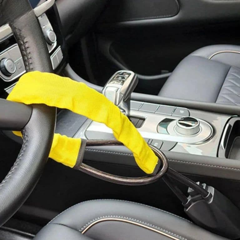 Bloqueo Volante Automovil Cinturon Seguridad Amarillo