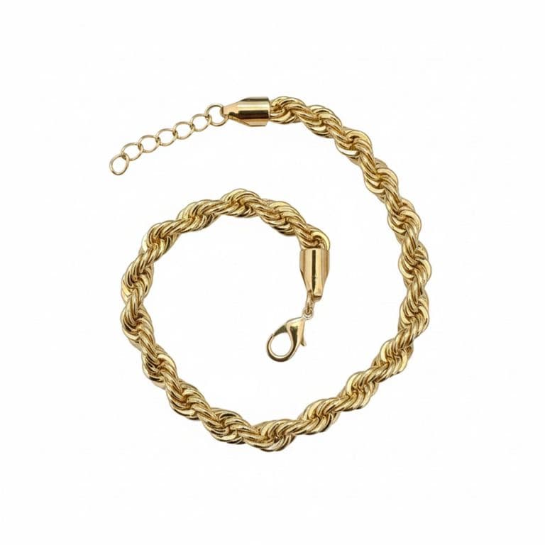 Pulsera Turbillon 27 a 30cm Enchapada en Oro de 18k Dorado 30