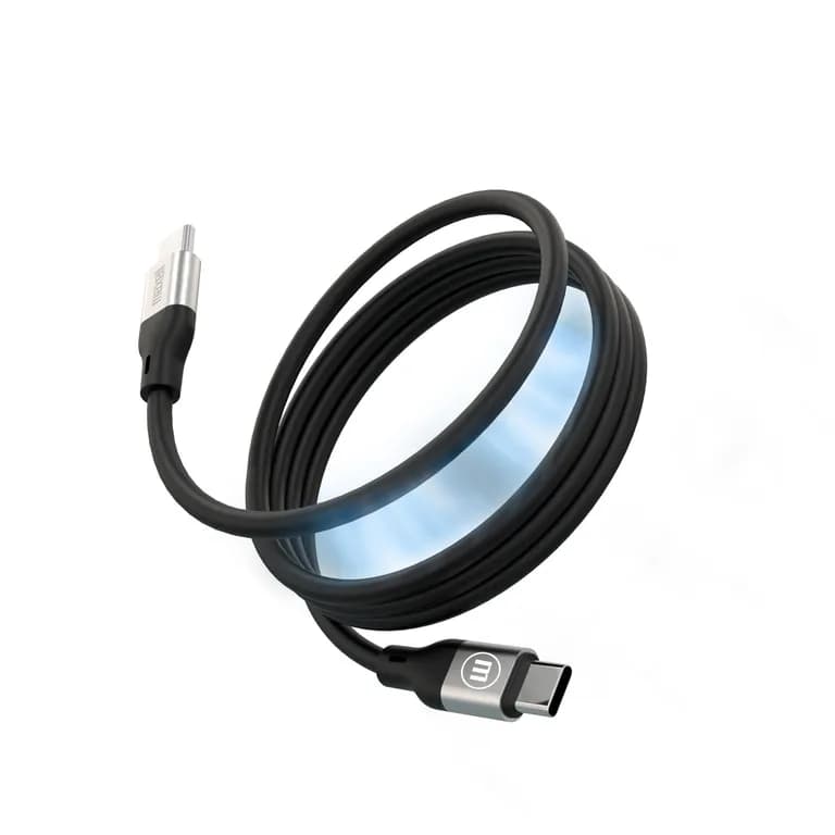 Cable Magnetico 60W USB C a USB C 1.2 Metros Carga Rapida Negro