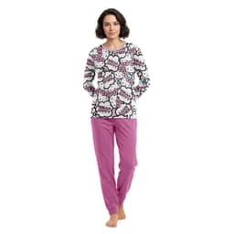 Pijama Largo Algodon Mujer Invierno Hello Kitty C3 Multicolor L